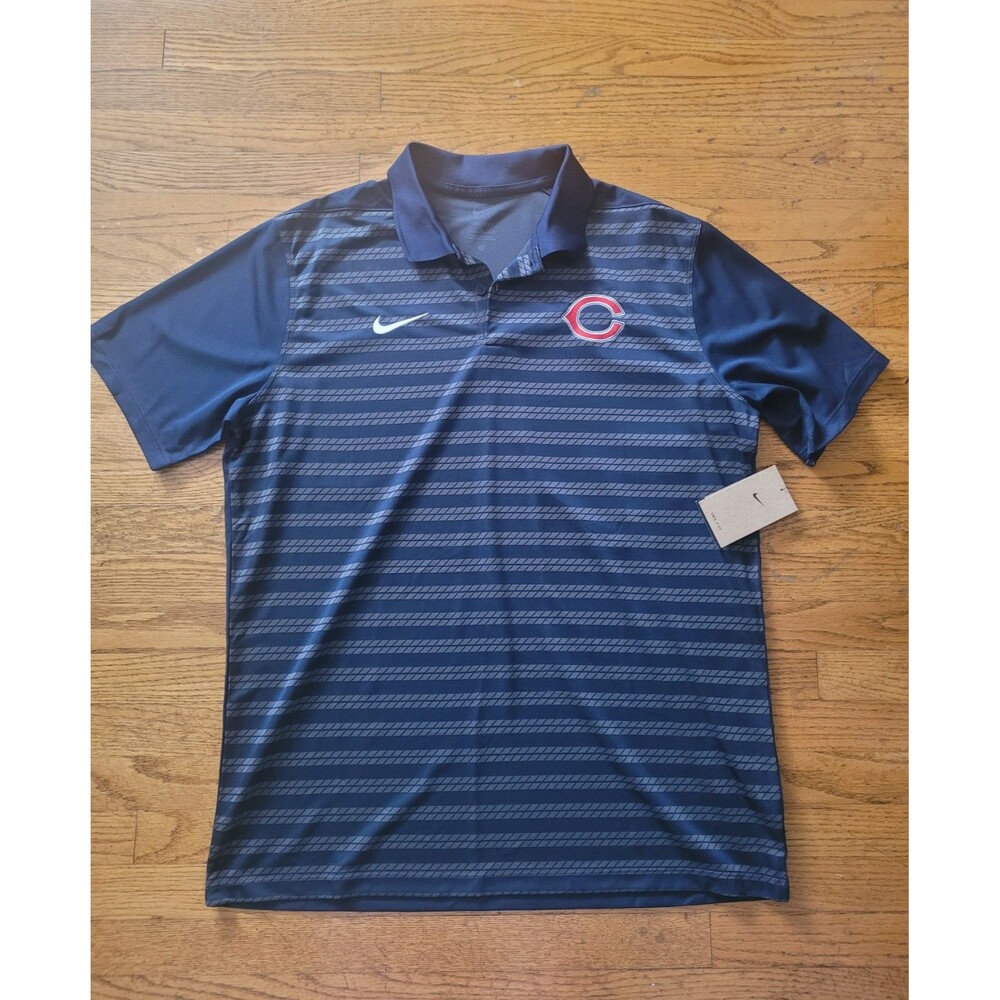 Nike Dry Fit Mens Chicago Bears Victory Striped Polo Shirt Size Large NWT